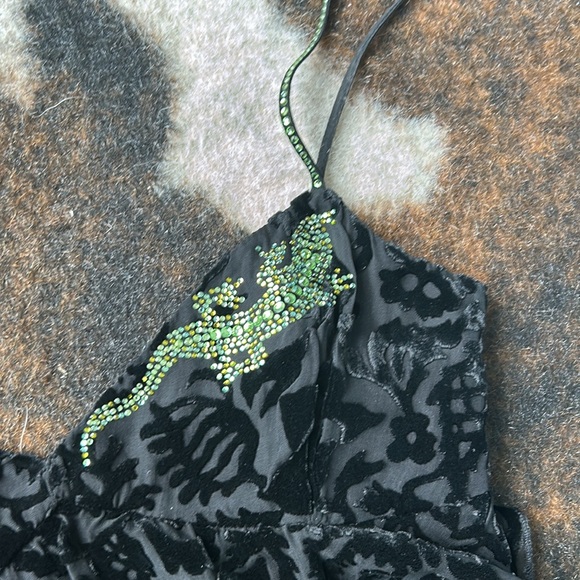 Blumarine velvet & silk stunning sexy dress with Swarovski crystals on it. EU 40 - Picture 7 of 10